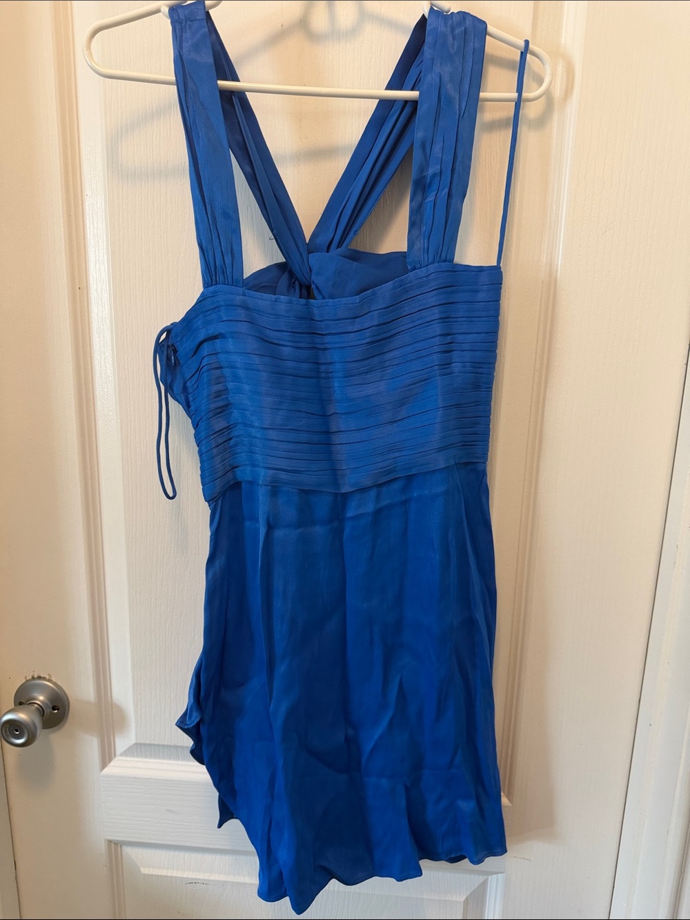 Saylor Clark Mini Dress in royal blue. - Picture 8 of 8